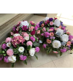 Cemetery Topper - Feminine. An arrangement by Syd Kemsley Florist.