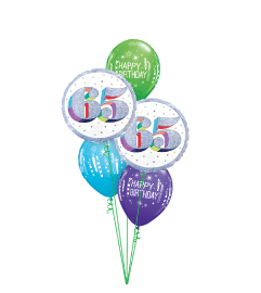 Here's To 65! Classic Balloon Bouquet. An arrangement by Balloon Bouquets Plus. Here's To 65! Classic Balloon Bouquet. An arrangement by Balloon Bouquets Plus.