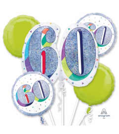 Here's To Your 60th Bday Super Fun Foil Balloon Bouquet. An arrangement by Balloon Bouquets Plus. Here's To Your 60th Bday Super Fun Foil Balloon Bouquet. An arrangement by Balloon Bouquets Plus.