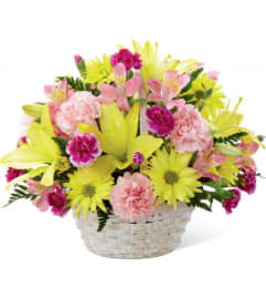 The FTD Basket of Cheer. An arrangement by Balloon Bouquets Plus.