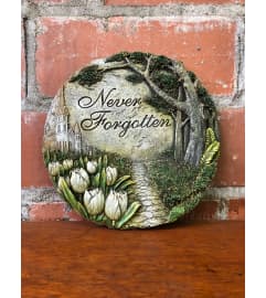 NEVER FORGOTTEN STEPPING STONE. An arrangement by J.D. Ballantine's Flowers and Gifts.