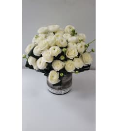 White Splendor In Glamour. An arrangement by Brickell Exclusive Blooms.