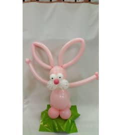 Safari Pink Bunny Balloon Buddy. An arrangement by Balloon Bouquets Plus.