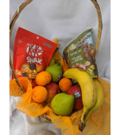 Sweet and Healthy Basket. An arrangement by Jane's Floral Dreams.