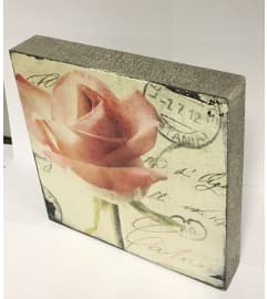 Pink Rose Block Art I. An arrangement by Awesome Blossom.