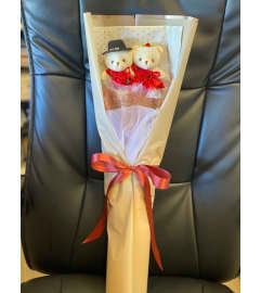 Teddy Couple 1. An arrangement by Flamingo Floral and Gifts.