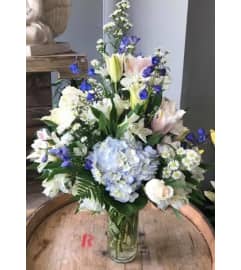 Lovely Shades of blue. An arrangement by Flowers in Bloom.