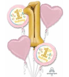 Girl 1st Birthday Super Fun Foil Balloon Bouquet. An arrangement by Balloon Bouquets Plus. Girl 1st Birthday Super Fun Foil Balloon Bouquet. An arrangement by Balloon Bouquets Plus.