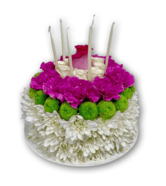 Butter Blossoms Floral Cake. An arrangement by Shalimar Flower Shop.