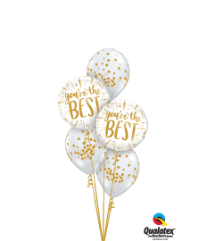 Good As Gold! Classic Confetti Balloon Bouquet. An arrangement by Balloon Bouquets Plus.