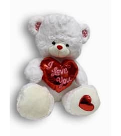 Smooches Teddy Bear. An arrangement by Shalimar Flower Shop.