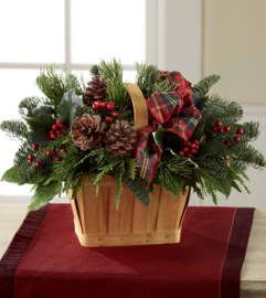 Christmas Coziness Basket. An arrangement by Balloon Bouquets Plus.