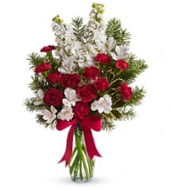 Snowflakes and Sugarplums. An arrangement by Balloon Bouquets Plus.