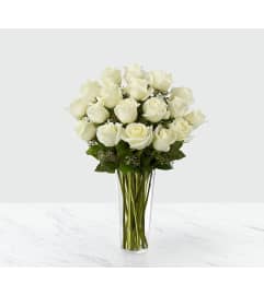 Dozen White Glamour Roses. An arrangement by Aventura Glamour Flowers. Dozen White Glamour Roses. An arrangement by Aventura Glamour Flowers.