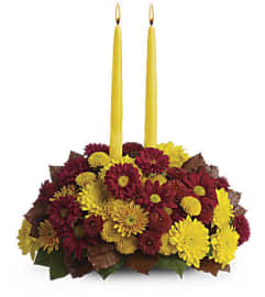 Friendsgiving Centerpiece. An arrangement by Love Story Florist.