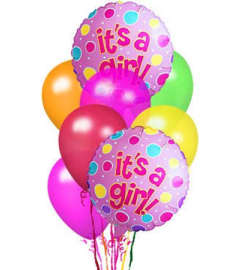 Baby Girl Balloon Bunch. An arrangement by Petals and Co..