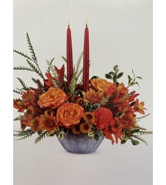 thanksgiving center peace. An arrangement by Spring Branch Florist.
