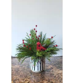 Cardinal Christmas. An arrangement by Zaisers Florist and Greenhouse.