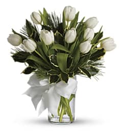 White Tulip Arrangement. An arrangement by Avenida Flowers.