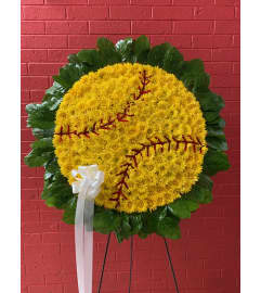Softball. An arrangement by Flowers By Maria.