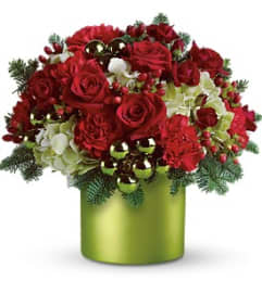 Holiday in Style In Season. An arrangement by Jennifer's Flowers and Gifts.