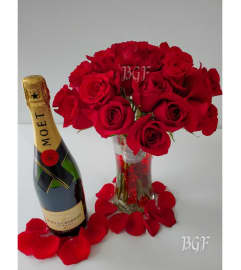 Champagne Romance. An arrangement by Brickell Exclusive Blooms.