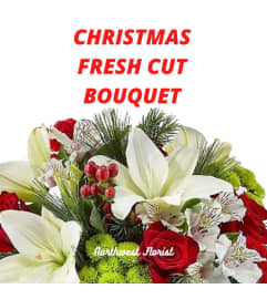 Christmas Fresh Cut Bouquet. An arrangement by Northwest Florist. Christmas Fresh Cut Bouquet. An arrangement by Northwest Florist.