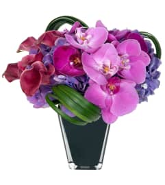 Purple Manhattan Flowers. An arrangement by Brickell Exclusive Blooms.