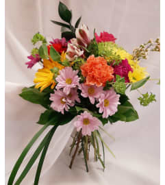 Designer Choice from the Garden, Hand tied Bouquet. An arrangement by Nicol Florist.