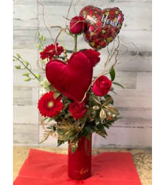With all of my heart. An arrangement by Yesterday's Florist and Gifts.