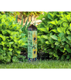 LIFE IS A BALANCE GARDEN ART POLE. An arrangement by Novak's Flower Shoppe.