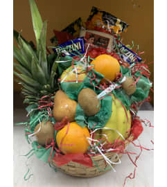 FRESH FRUIT BASKET. An arrangement by Angela's Floral Gallery.