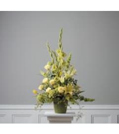Elegant Pedestal Arrangement. An arrangement by The Flower Hut.