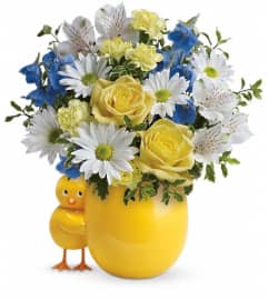 Sweet Little Peep - Baby Boy (Teleflora). An arrangement by North Liberty Flower Shop.