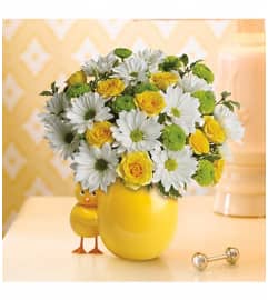 Teleflora's My Sweet Little Chick-a-Dee. An arrangement by Sueppel's Flowers.