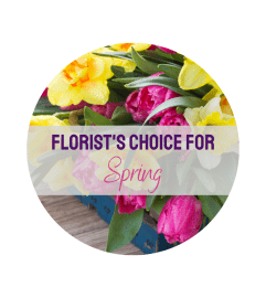 Florist's Choice for Spring. An arrangement by North Liberty Flower Shop.