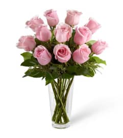 Classic Pink Roses in a vase. An arrangement by Select Flowers.
