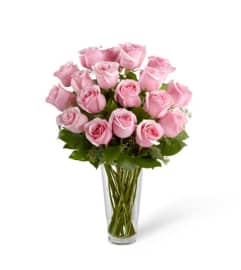 Classic Pink Roses in a vase. An arrangement by Select Flowers.