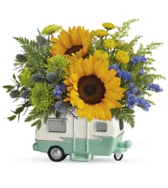 Retro Road Tripper Bouquet (Teleflora). An arrangement by North Liberty Flower Shop.