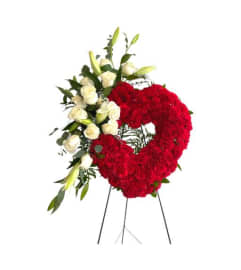 Memorial red heart. An arrangement by Eclore Fleur.