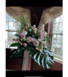 Peony Urn Spray. An arrangement by Silver Rose Emotions.