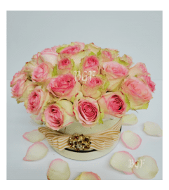Elegant Pink Roses in Box. An arrangement by Brickell Exclusive Blooms.