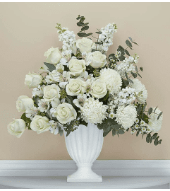 Delicate White Basket. An arrangement by Brickell Ave Florist. Delicate White Basket. An arrangement by Brickell Ave Florist.
