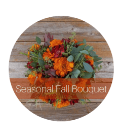 Florist Choice Seasonal Bouquet for fall. An arrangement by North Liberty Flower Shop.