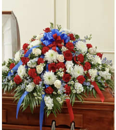 Service Casket. An arrangement by Kelly Ann's Floral.