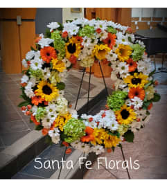 Summer Wreath. An arrangement by Santa Fe Florals and Events.