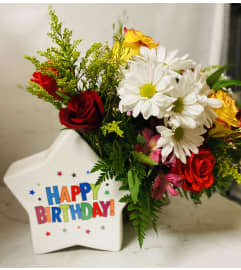 NEW Limited supply, Birthday star arrangement. An arrangement by Kelly Ann's Floral.