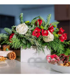 Snow Globe Bouquet. An arrangement by wish etc.. Snow Globe Bouquet. An arrangement by wish etc..