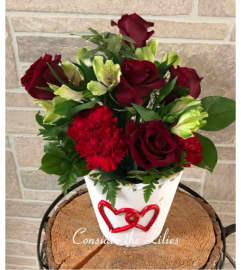 Innocent love (vase may vary ). An arrangement by Consider the Lilies.