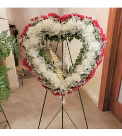 Open Heart Mixed Wreath. An arrangement by Now and Forever Flower Boutique.